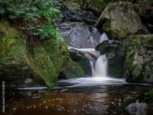 Waterfall on river Ilse in forest Harz, Germany