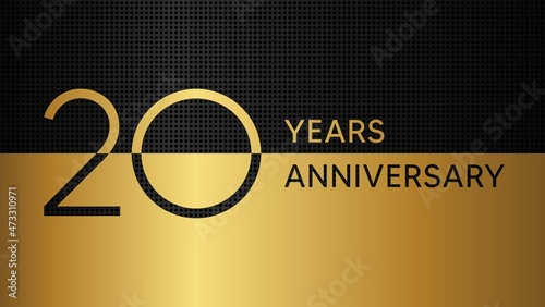 20th anniversary logo. Golden anniversary celebration emblem design for booklet, leaflet, magazine, brochure poster, web, invitation or greeting card. Rings vector illustrations. EPS 10