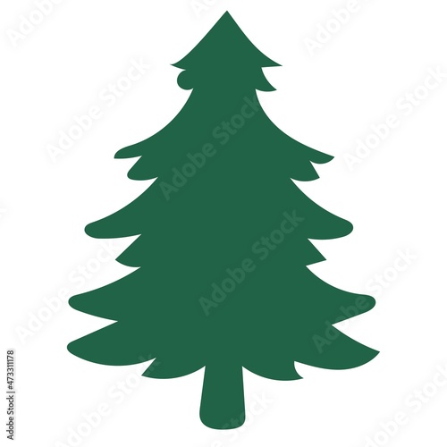 Vector illustration of a Christmas tree on a white background