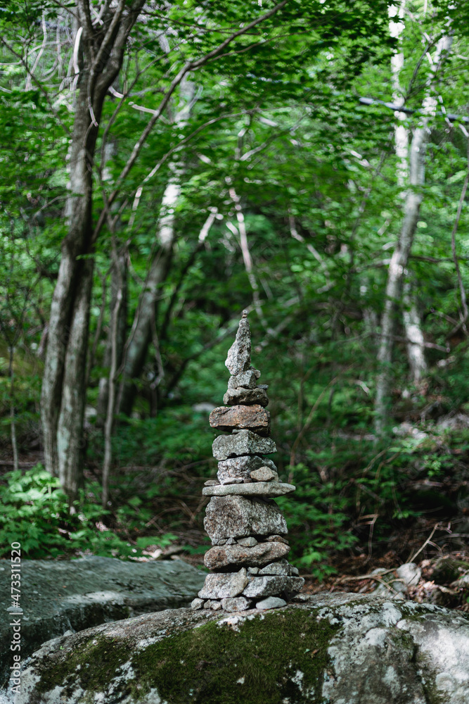Stone towers piled up in the forest. Stone towers piled up in the forest.