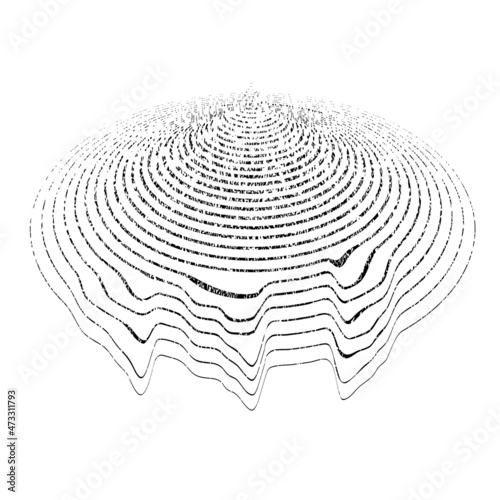Glitch distorted geometric shape . Minimal art design . Noise destroyed circle logo . Trendy defect error shapes . Glitched frame .Broken effect .Grunge texture . Distressed element .vector 