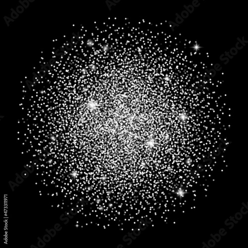 Shiny silver glitter with sparkles. Abstract shiny bright background