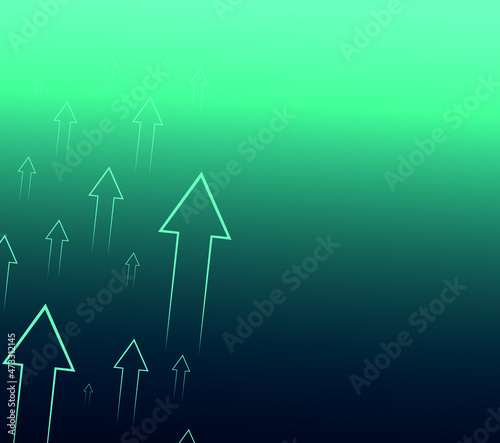 vector banner with arrows of different sizes. flat image of upward moving arrows