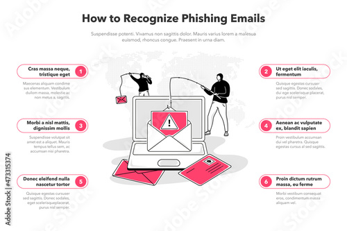 Simple infographic template for how to recognize phishing emails. Easy to use for your website or presentation.