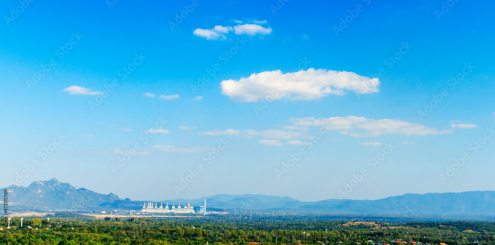 landscape, blue sky and white clouds