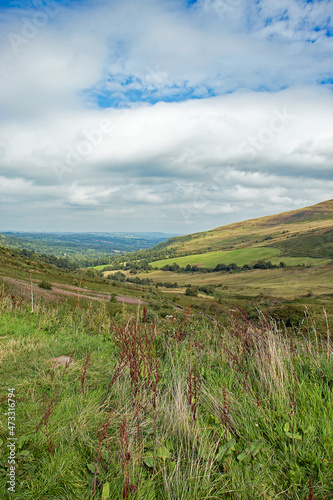 Brecon beacons scenery in the hills of Wales.