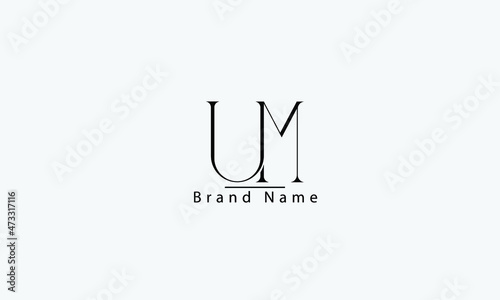 UM MU U M abstract vector logo monogram template