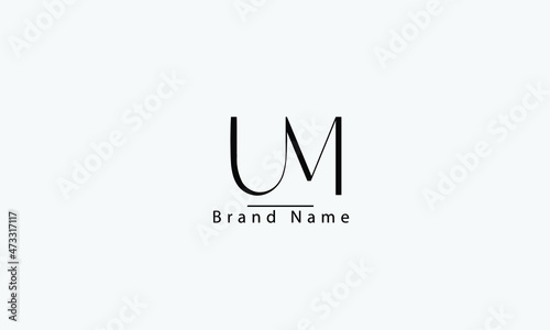 UM MU U M abstract vector logo monogram template