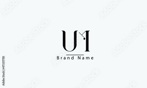 UM MU U M abstract vector logo monogram template