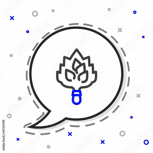 Line Sauna broom icon isolated on white background. Broom from birch twigs, branches for Russian steam bath, sauna, washhouse. Colorful outline concept. Vector