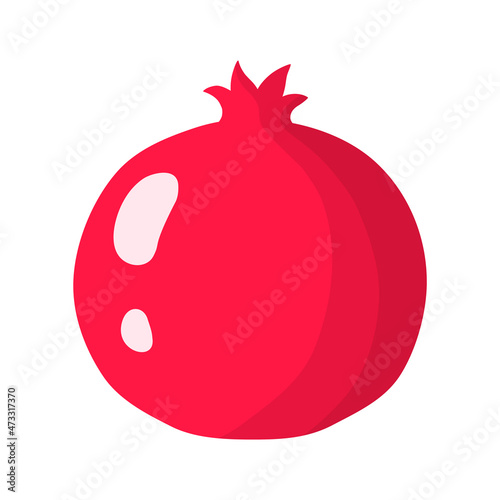 Vector cartoon fresh pomegranate fruit.