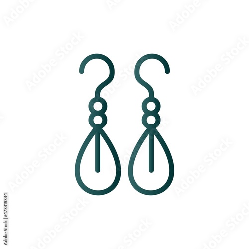 Earring Line Gradient Vector Icon Design