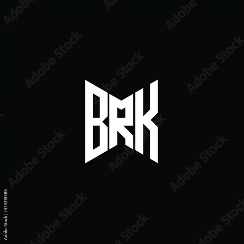 BRK letter logo creative design. BRK unique design