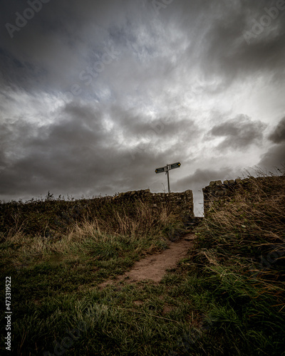 Public footpath and wall in UK