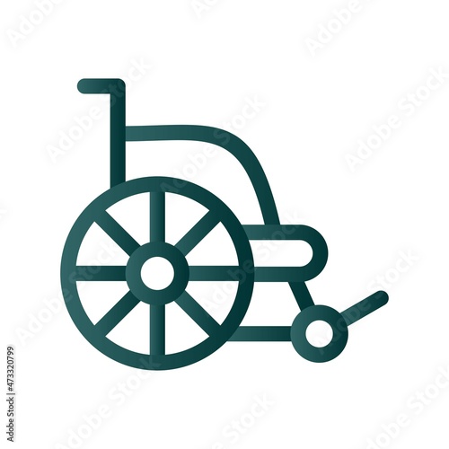 Wheelchair Line Gradient Vector Icon Design