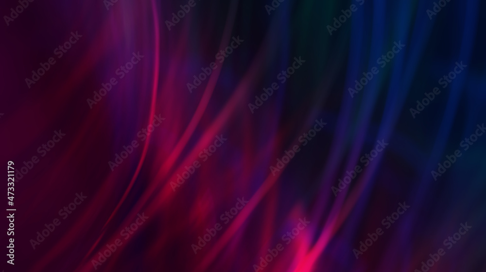 Fototapeta premium Dark abstract futuristic background with ultraviolet neon glow. Laser neon lines, waves.