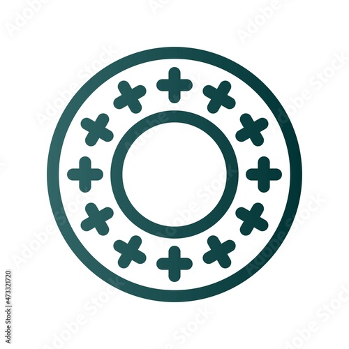 Stamp Line Gradient Vector Icon Design