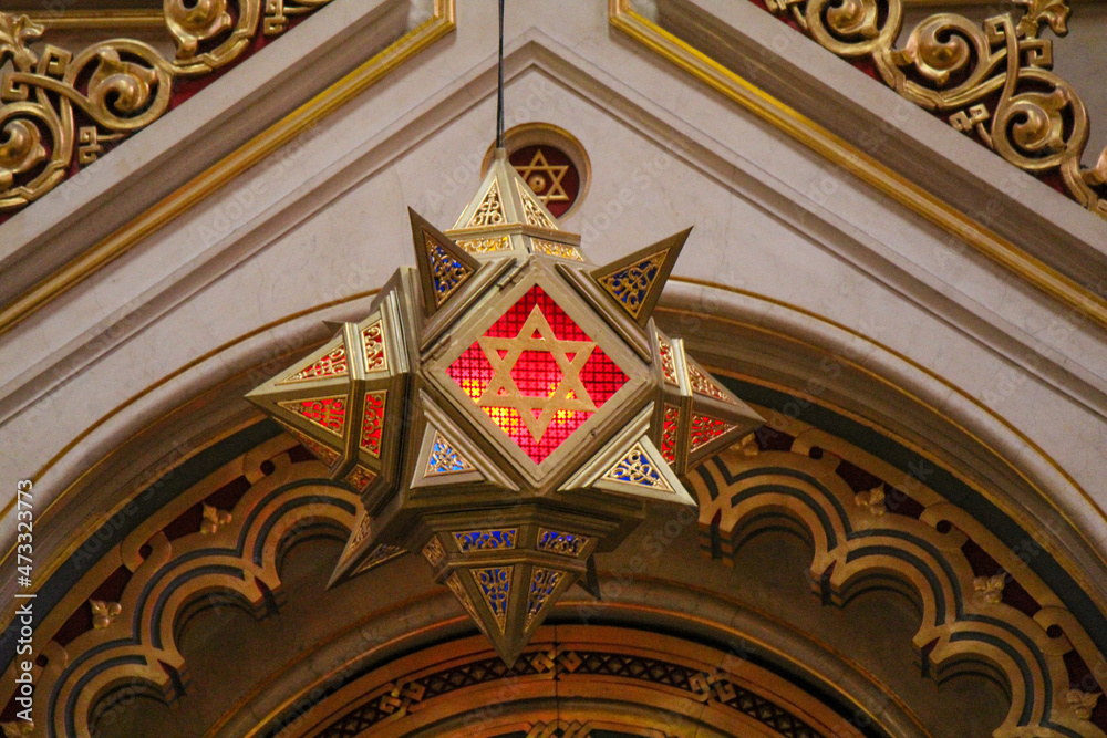 Interior of the famous Dohany Street Synagogue in Budapest