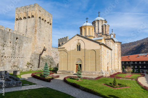 Manasija Monastery also known as Resava. Medieval Serbian Orthodox monastery, church is dedicated to the Holy Trinity. Endowment of Despot Stefan Lazarevic. Serbia photo