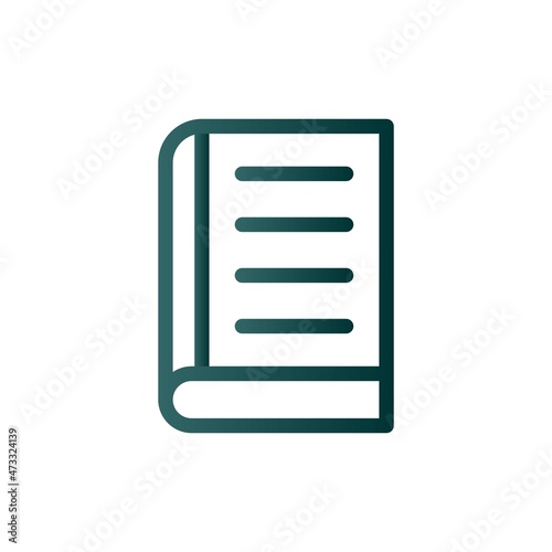 Book Line Gradient Vector Icon Design