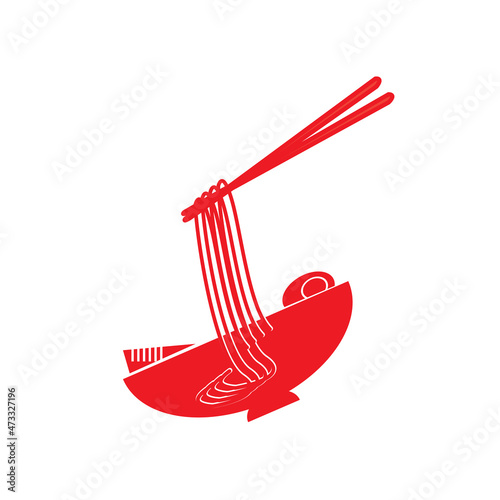 noodle logo vector design, minimalist ramen noodles for noodle shop logos, instant noodles and others
