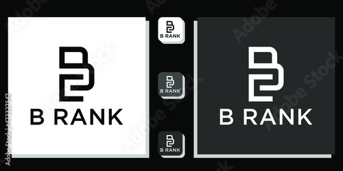 Initial letter number B2 BC B2C negative space style with app template 
