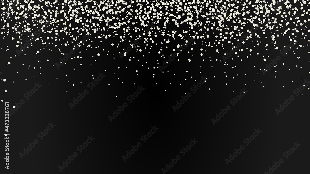falling silver glitter shimmer confetti, festive frame with copy space for your text