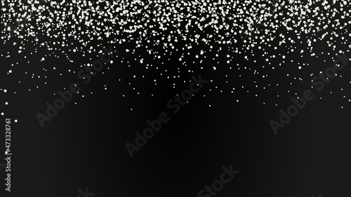 falling silver glitter shimmer confetti, festive frame with copy space for your text