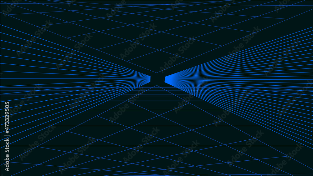 Naklejka premium Metaverse perspective space blue screen