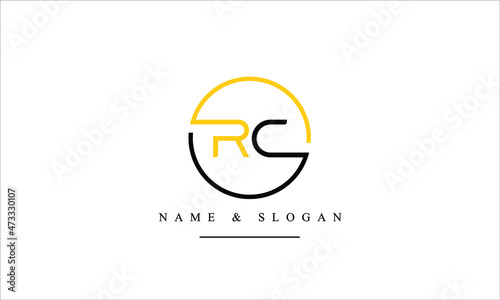RC, CR, R, C abstract letters logo monogram