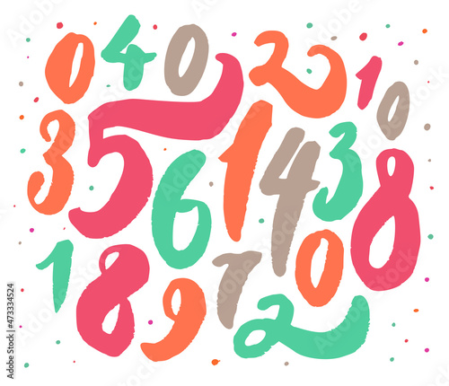 Numbers. Vector background with handwritten numbers.