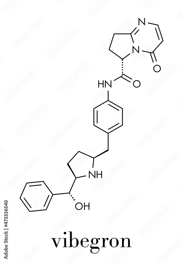 Vibegron drug molecule, chemical structure