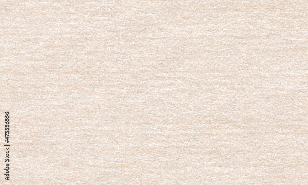 Fototapeta premium Texture of old organic light cream paper, background for design with copy space text or image. Recyclable material, has small inclusions of cellulose
