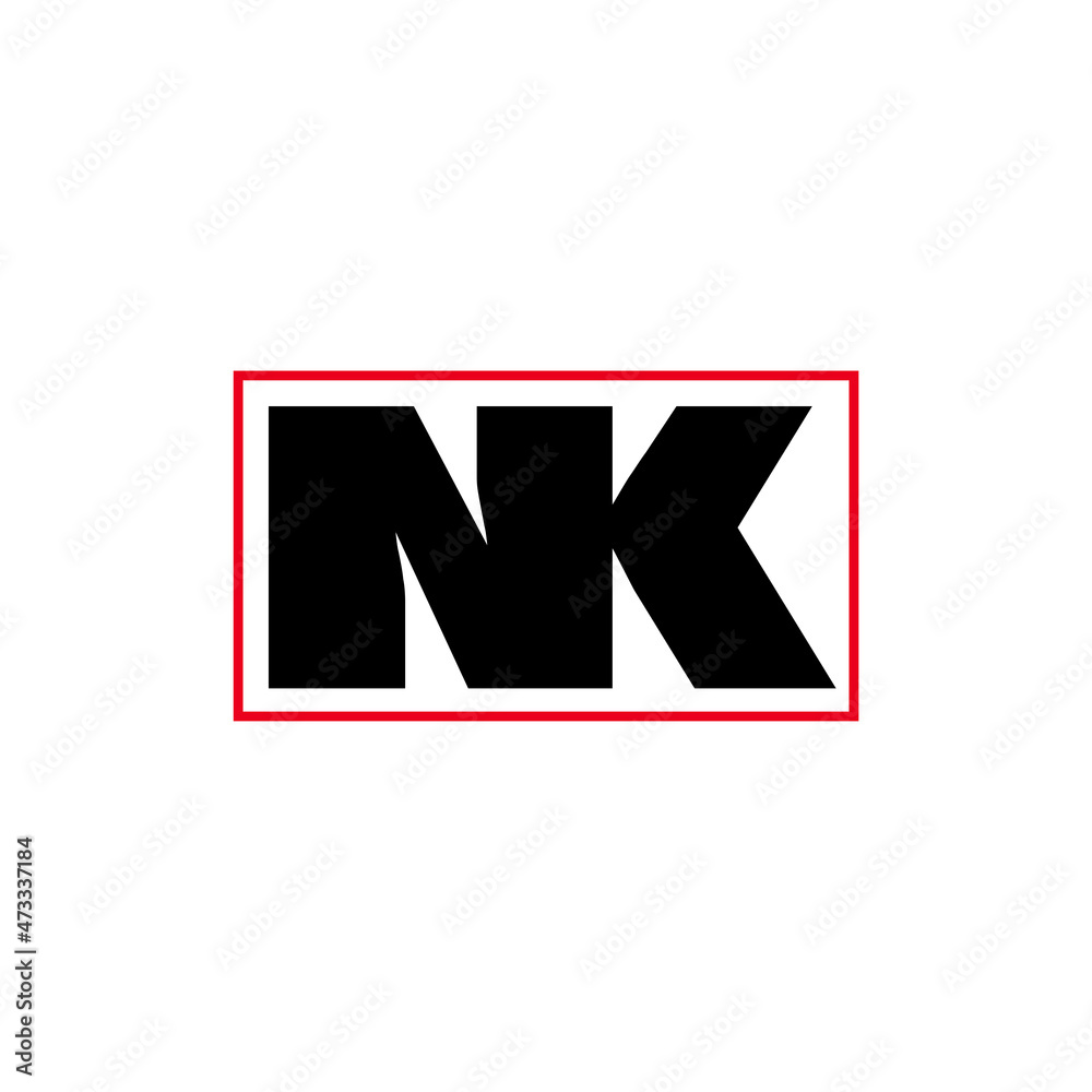 NK letters monogram. NK bold letters company name.