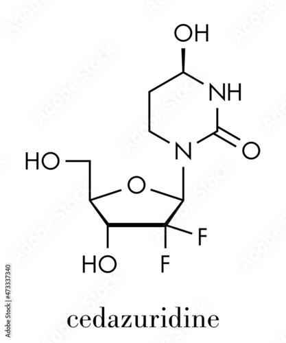 Cedazuridine drug molecule. Skeletal formula. photo