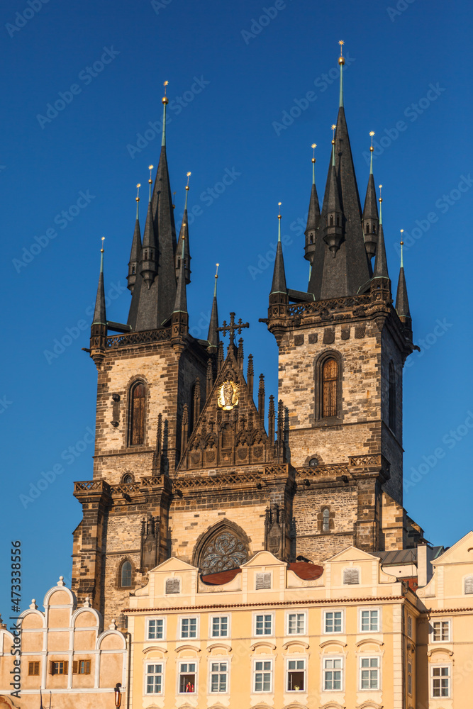 Prague, Czech Republic, March 25, 2012. Fragment of the Church of the Mother of God in Prague.