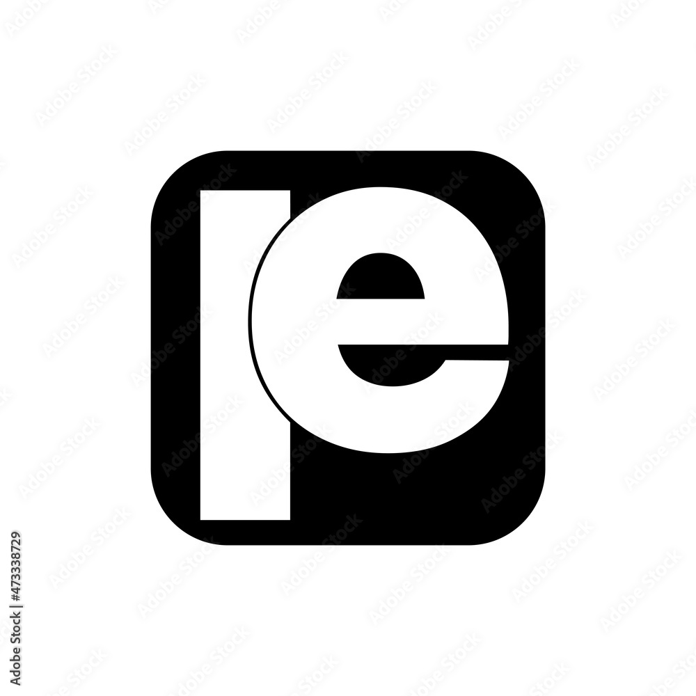 PE typography logo. PE company initial name monogram. PE typography logo. PE company initial name monogram.