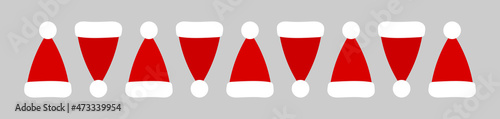 Santa hats Christmas border.