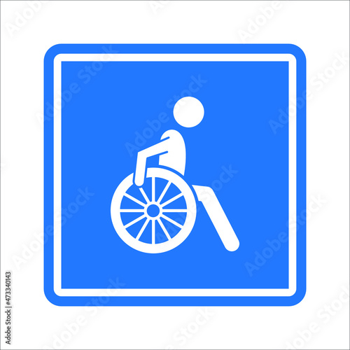 Wheelchair, handicapped or accessibility parking or access vector icon for apps and print. eps 10