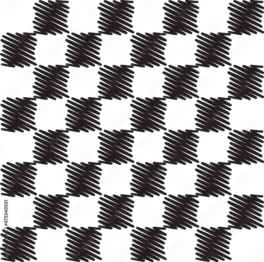 Checker chess drawing square abstract black and white background vector ...