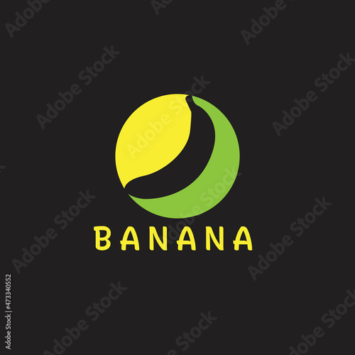 Banana vector logo. Banana icon in flat style.