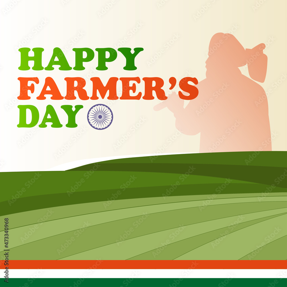 background happy farmers day, illustration of the farmer and his ...