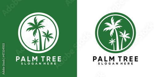 palm tree logo design with creative concept