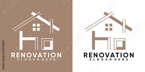 renovation logo design with creative concept