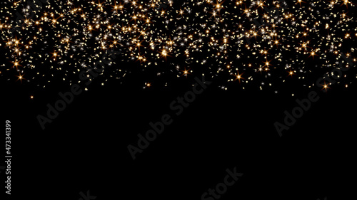 First Third Screen of Golden and Shiny Tiny Stars on Black © ShkYo30