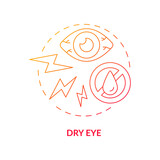 Dry eye gradient concept icon. Temporary unpleasant symptom caused by lasik eye surgery. Side effect after operation abstract idea thin line illustration. Vector isolated outline color drawing