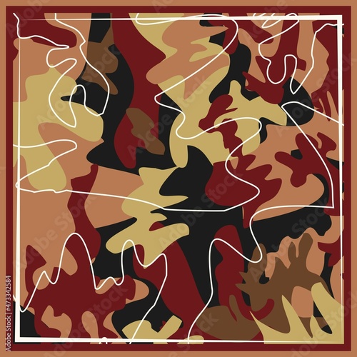 pattern of hijab motif design with abstract design. Silk scarf pattern vector design inspiration