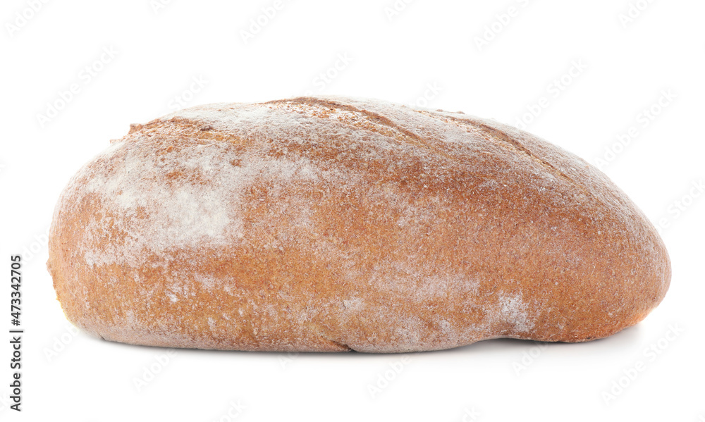 Loaf of tasty wheat sodawater bread isolated on white Loaf of tasty wheat sodawater bread isolated on white