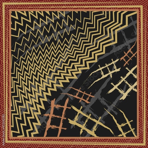 pattern of hijab motif design with abstract design. Silk scarf pattern vector design inspiration