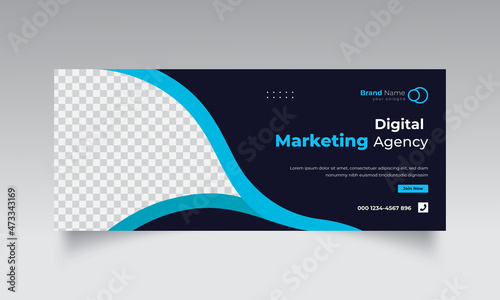 webinar facebook cover in abstract design, business marketing banner template